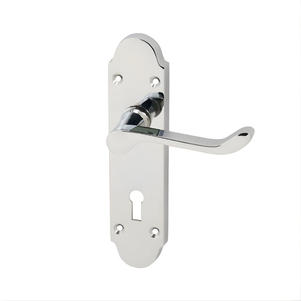 Mirage Lock Set Internal Lever Handle with Backplate 170mm Chrome