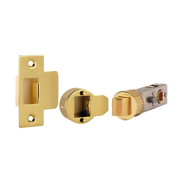 Smart Privacy 3" Tubular Mortice Latch - Polished Brass