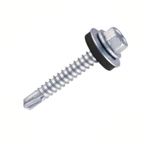 Self Drill Hex 16mm Washer Screws 5.5mm x 25mm - Zinc