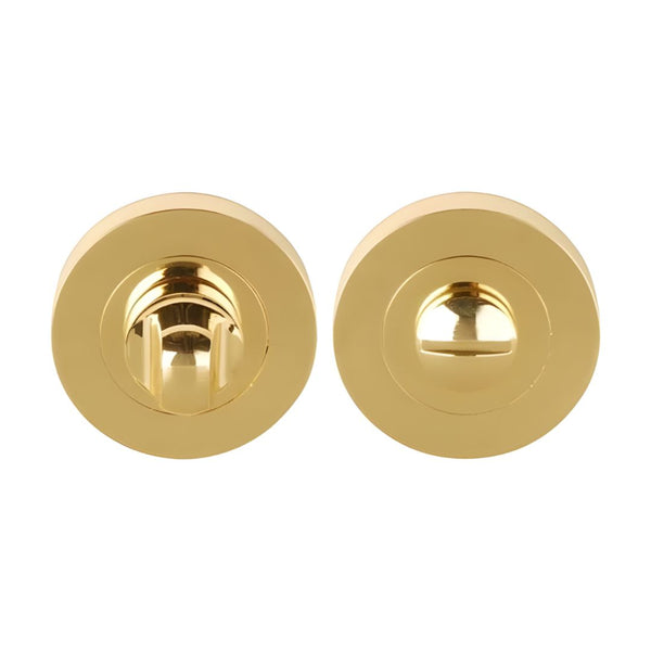 Bathroom Thumbturn & Release Set Polished Electric - Brass