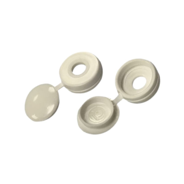 Snap Cap Rona Fold-Over Snap Caps - White | Fold-Over Snapcaps | Screw Cover Caps | 13mm
