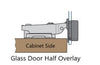 Tutti Half Overlay Soft Close Chrome Glass Door Hinge Pack (Chrome Cap Cover)