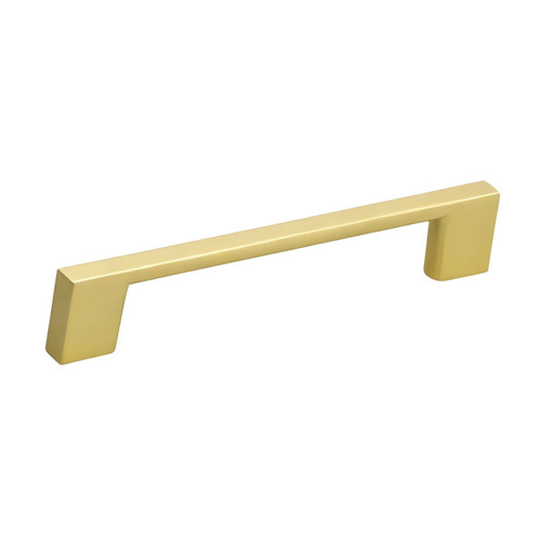 Pull D Square Cabinet Handle Hole Centre 128mm - Brushed Brass - Eurofit Direct