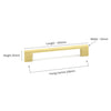 Pull D Square Cabinet Handle Hole Centre 128mm - Brushed Brass