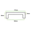 Large D Handle 174mm Length - Brushed Nickel