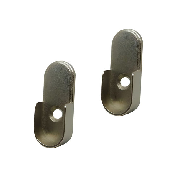 Wardrobe Rail End Support With Dowels - Nickel Plated - Eurofit Direct