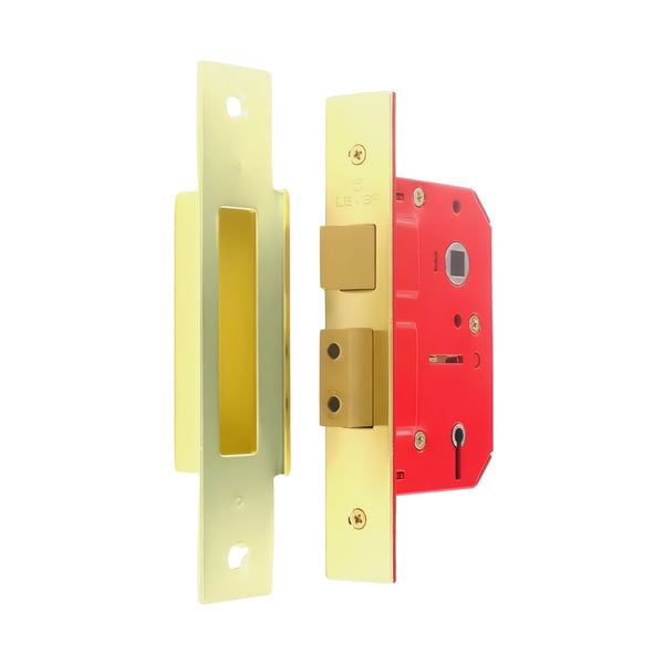 5 Lever Mortice Sash 134mm Lock - Brass - Eurofit Direct