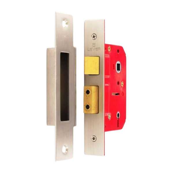 Securit 5 Lever Mortice Sash Lock - Nickel Plated