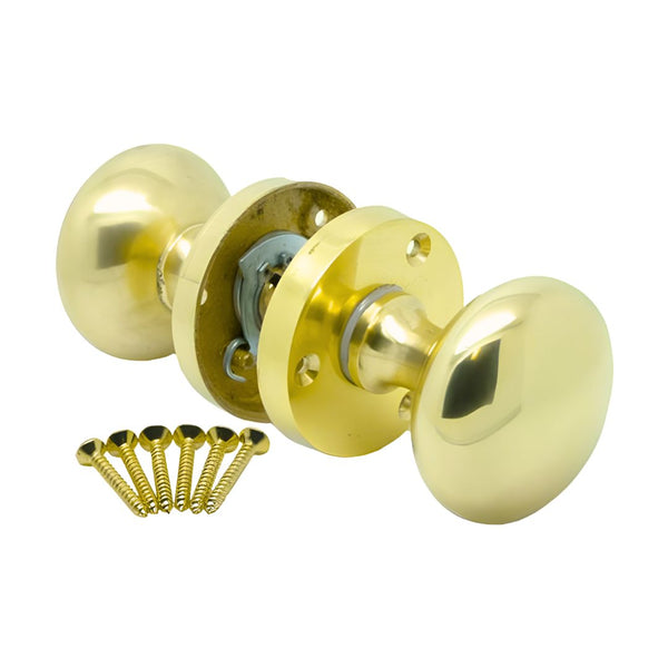 Victorian Round Internal Door Knob 60mm Mortice - Brass - Eurofit Direct