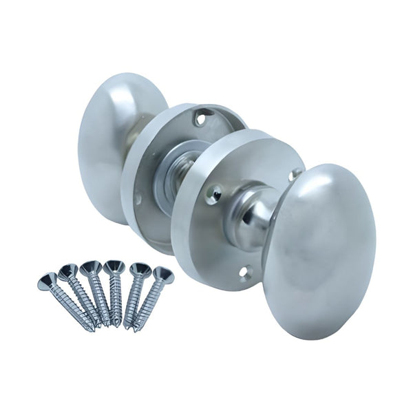 Oval Internal Door Knob 65mm Mortice - Nickel Plated - Eurofit Direct