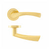 Monza Lever On Rose Door Handle 122mm Satin Brass