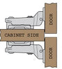 Sugatsune Stainless Steel Un-Sprung Half Overlay Clip On Hinge 100°