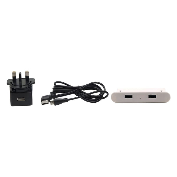 Desktop 5V / 2A USB 80mm Desk Charger - White - Eurofit Direct