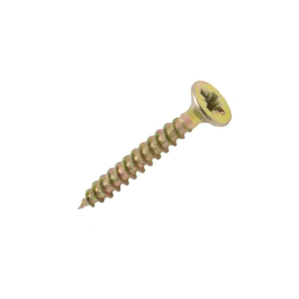 4g x 5/8" (3 x 16mm) Pozi Countersunk Screws - Yellow Zinc