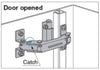 Concealed Hinge with Stay in Polished Stainless Steel