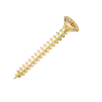 8g x 1" (4 x 25mm) Countersunk Pozi Wood Screws - Yellow Zinc