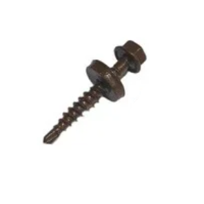 4.8 x 38mm Indented Hex Head 8mm A/F Sharp Point Roof Screws - Talpa Brown