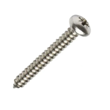 8g x 1 1/2" (4 x 40mm) Pan Pozi Type AB Self Tapping Screws - Stainless Steel