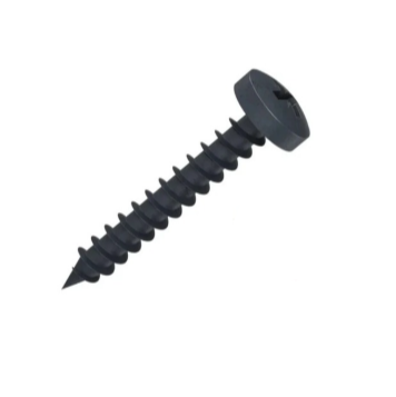 8g x 1" ( 4.4 x 25mm ) Pan Pozi Chipboard Screws - Pitch Black