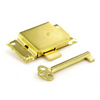 Cupboard Door Lock - 63mm Width - Brass with 2 Keys