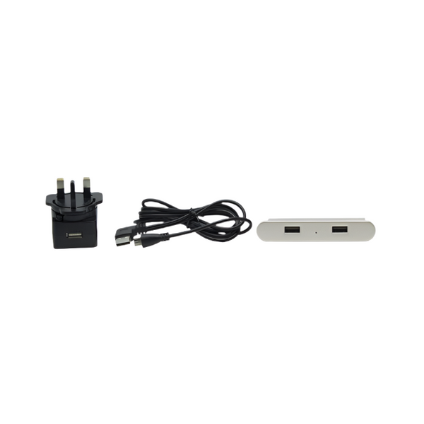 Desktop 5V / 2A USB Desk Charger 80mm - Silver