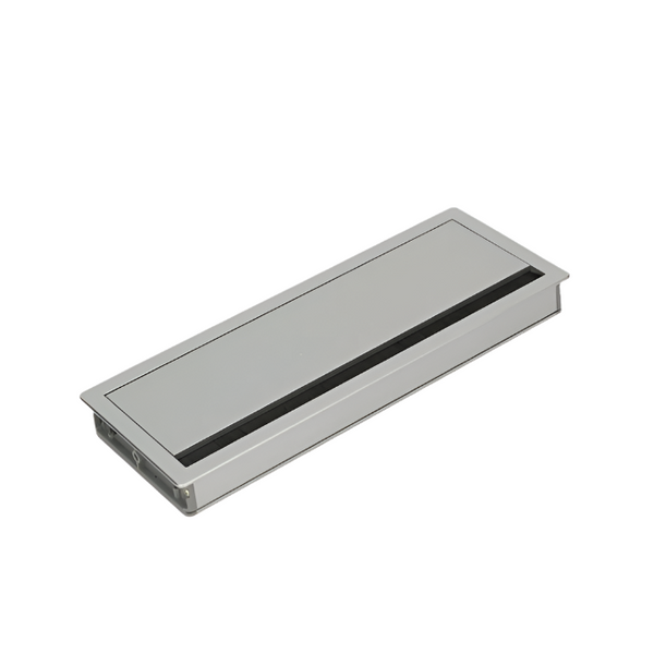Soft Close Cable Tidy Grommet 295mm x 117mm x 27mm - Silver