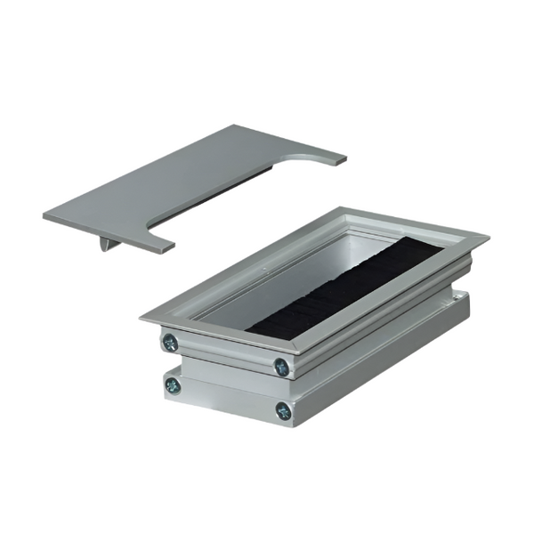 BMB  Cable Tidy Grommet Aluminium 80mm x 240mm x 37mm - Natural - Eurofit Direct