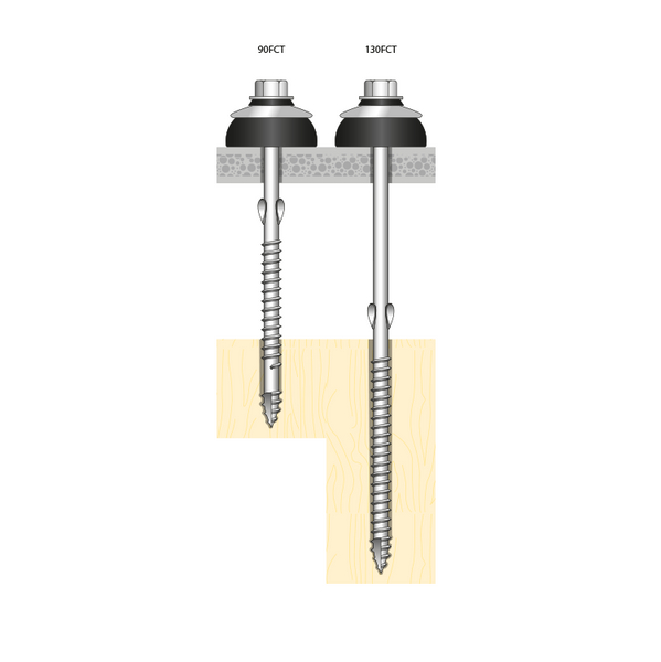 Concrete Screw Hex HD T17 Timber 'S' PT Fibafix + B Washer 6.3 x 95mm