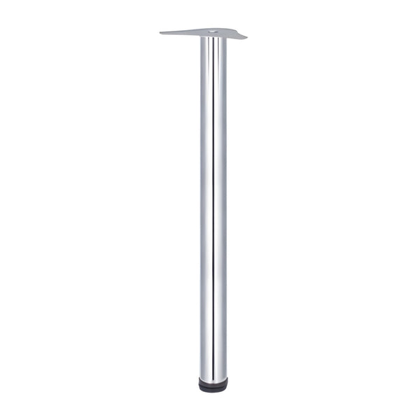 Table Leg 60 x 870mm With 30mm Adjustment - Chrome Plated - Eurofit Direct