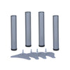 Table Legs 60 x 375mm With 30mm Adjustment - Silver 9006