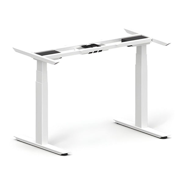 Height Adjustable 120kg Load Capacity Desk Frame 640-1290mm White Electric - 2 Motor's