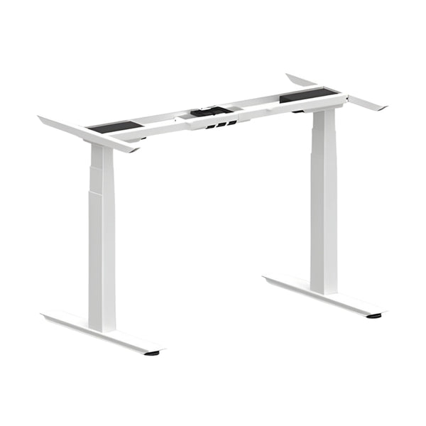 Height Adjustable 120kg Load Capacity Desk Frame 640-1290mm White Electric - 2 Motor's