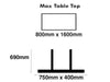 Mega White 400 x 690mm Base & Column
