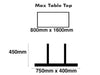 Mega Black 450 x 450mm Base & Column