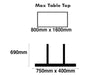 Mega Black 450 x 690mm Base & Column