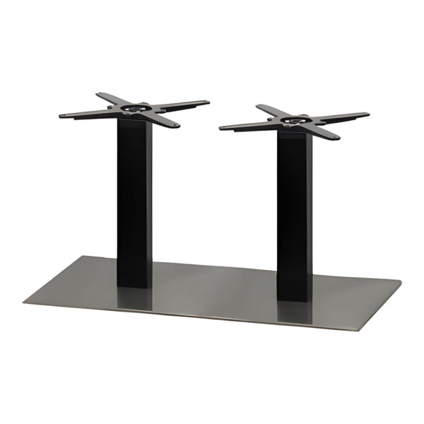 Mega 400 x 450mm Brushed Stainless Steel Base & Black Column - Eurofit Direct