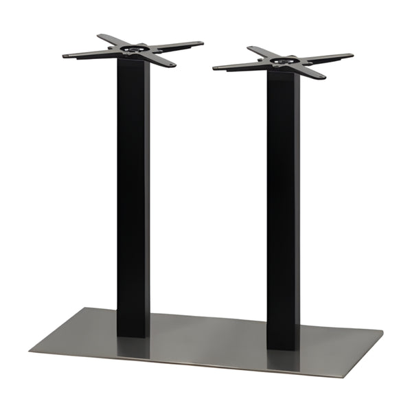 Mega 400 x 690mm Brushed Stainless Steel Base & Black Column - Eurofit Direct