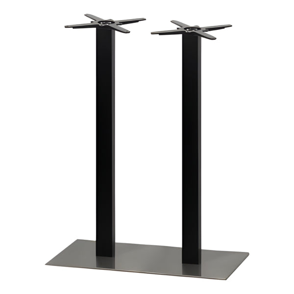 Mega 400 x 1100mm Brushed Stainless Steel Base & Black Column - Eurofit Direct