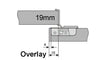Tutti 16mm Overlay Surface Mount Face Frame Cabinet Hinge 105°