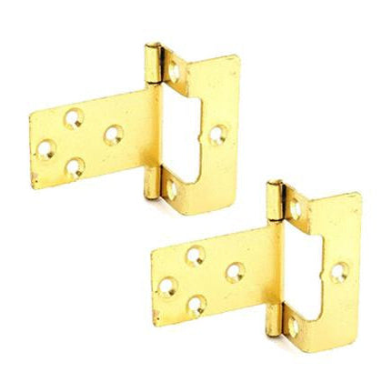 Cranked Flush Hinge H50 x T1mm Brass Plated Steel