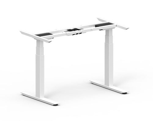 Height Adjustable 120kg Load Capacity Desk Frame 640-1290mm White Electric - 2 Motor's
