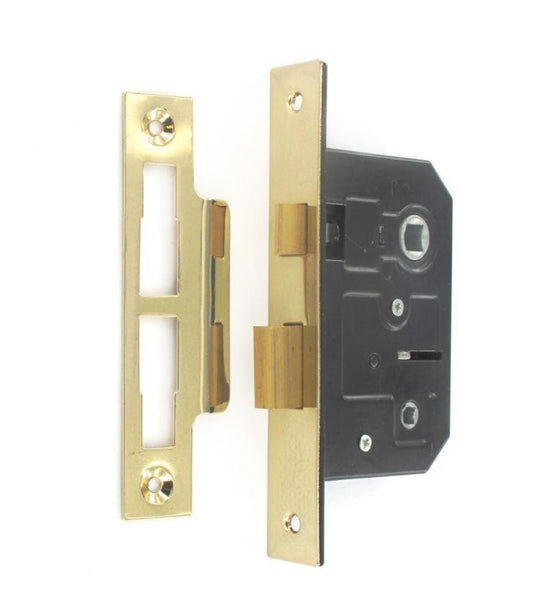 Bathroom 5 Lever Lock - Brass Plated