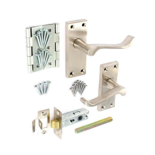 Scroll Internal Door Furniture Pack - Brushed Nickel