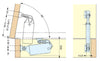 Sugatsune Spring Loaded Medium Duty Box Lid Stay - Back Mounted