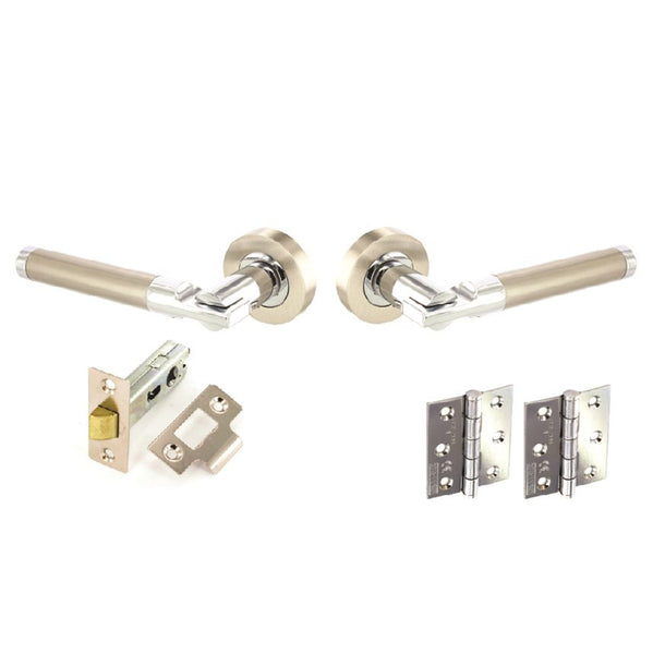 Securit Artisan Internal Door Furniture Pack - Satin Nickel/Chrome Plated.