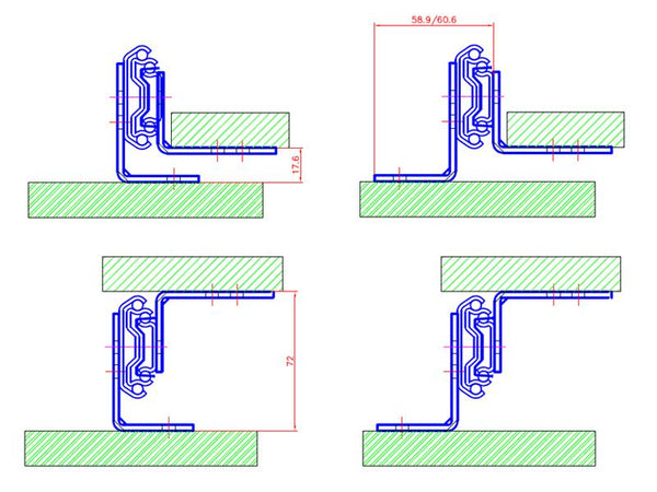 Undermount Bracket Set For 53mm Profile Runners