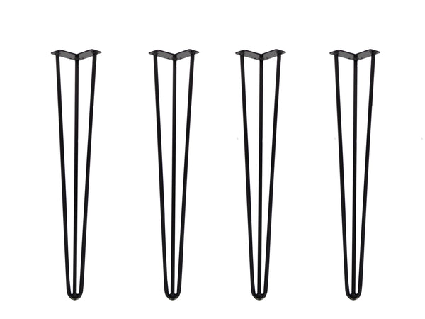 Hairpin Legs 710mm / 28" Height 3 Rod 12mm Thickness Black | Eurofit Direct