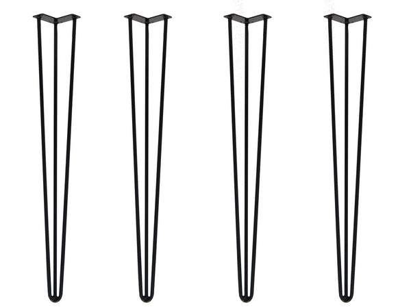 Hairpin Legs 860mm / 34" Height 3 Rod 12mm Thickness Black - Eurofit Direct