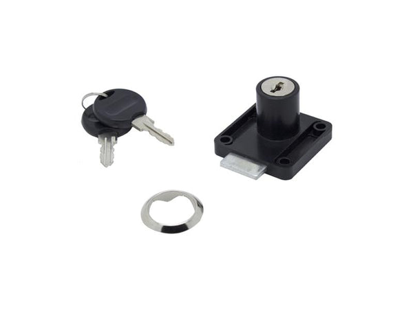 Drawer Lock - 22mm - Black - Plastic | Eurofit Direct
