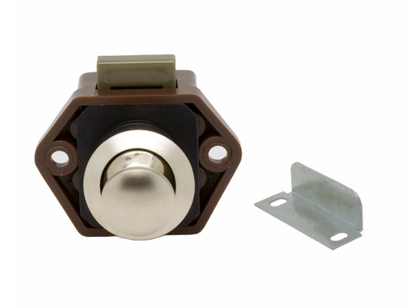 Button Catch Mini Push Button Pearl Nickel Door Catch - Brown Body | Push Button ...